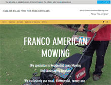 Tablet Screenshot of francoamericanmowing.com